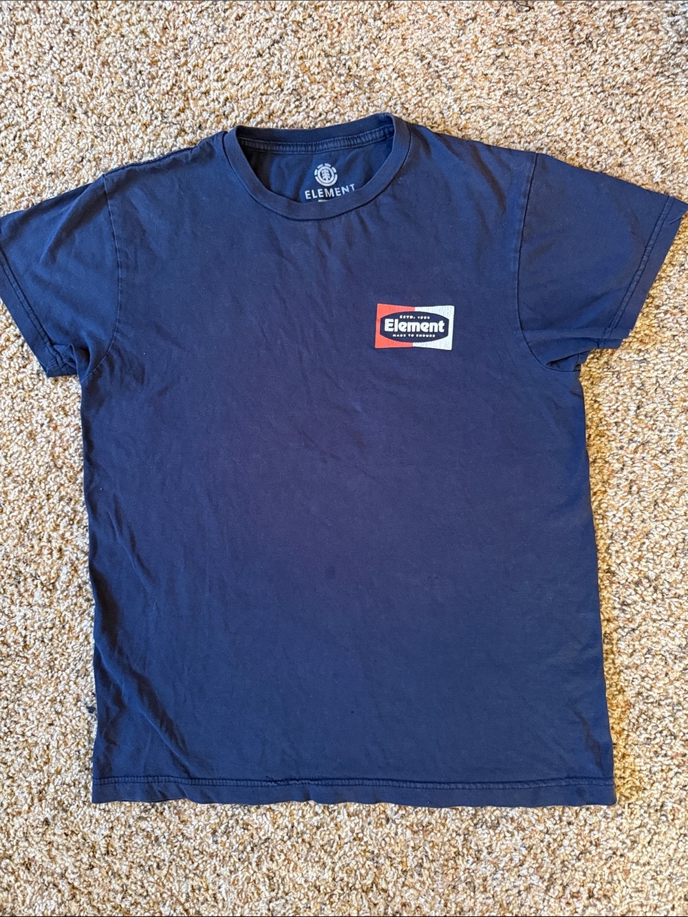 Element Men's Navy Short-Sleeve Logo Tee with Red & White Accent